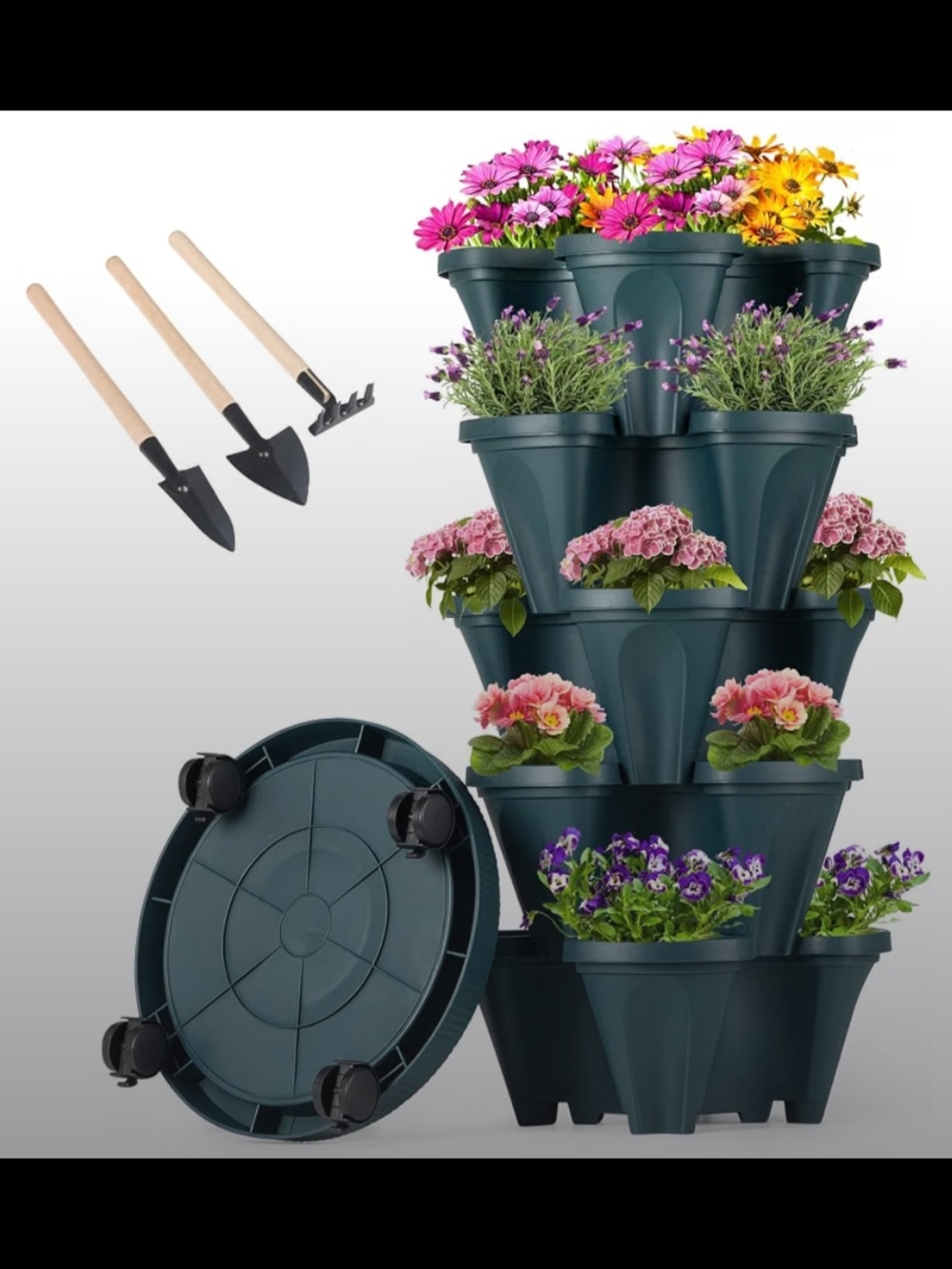 5 Tier Stackable Strawberry / Herb / Flower Planter Vertical Garden pots